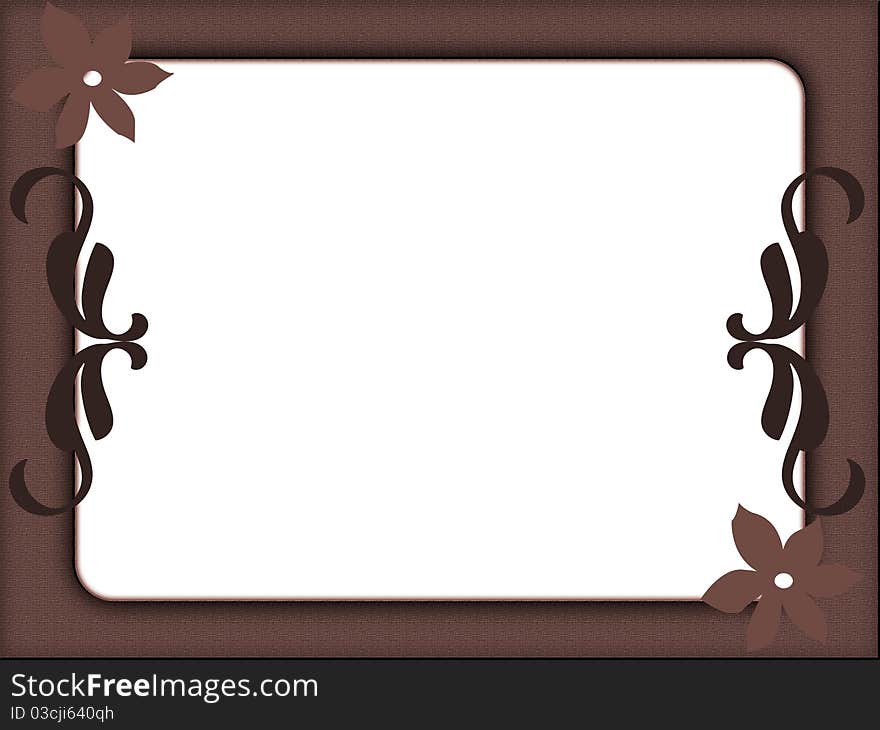 Brown Frame With Flowers