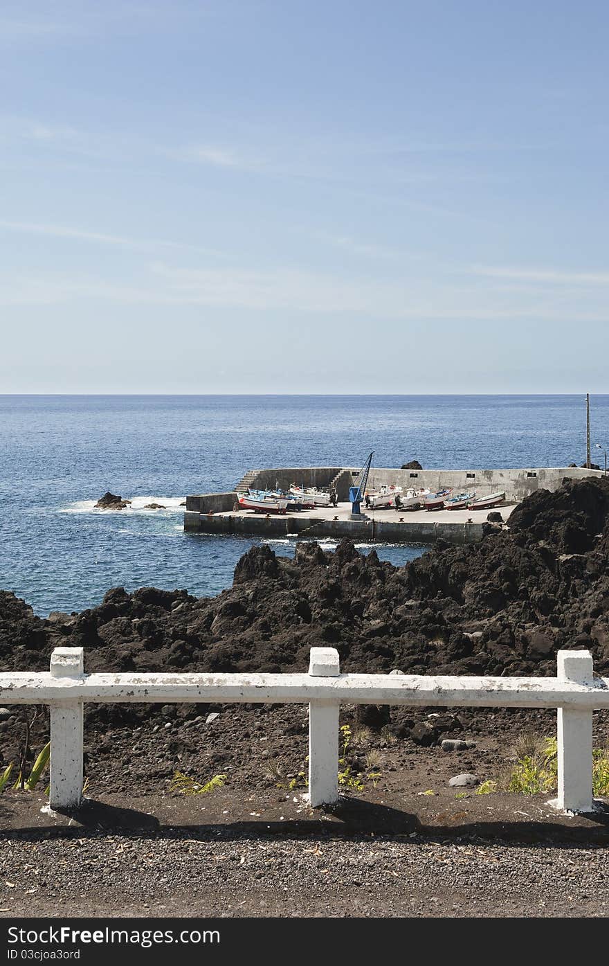 Small fishing port in Pico island, Azores