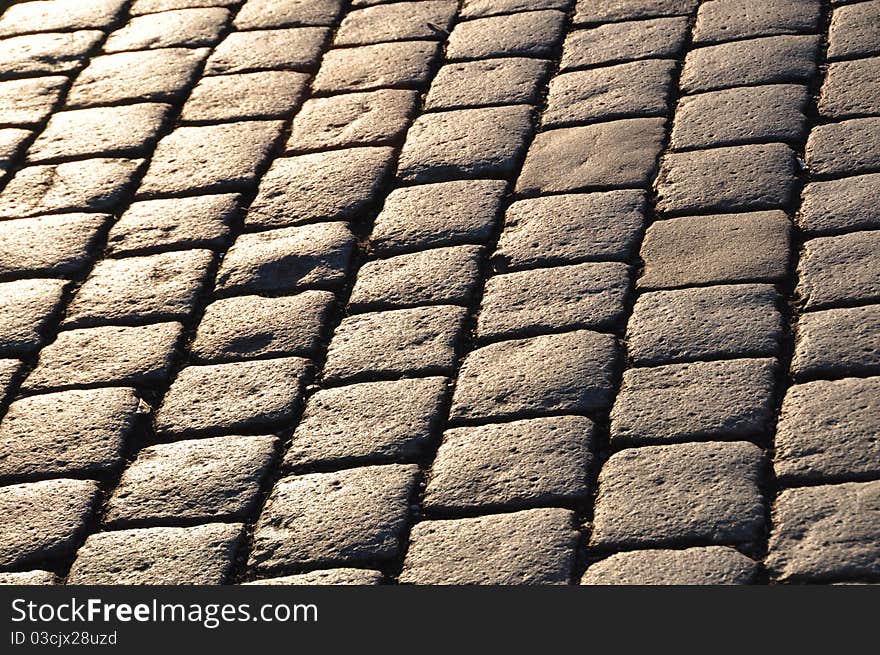 Granite plaster of the German old town in Freiburg. Granite plaster of the German old town in Freiburg