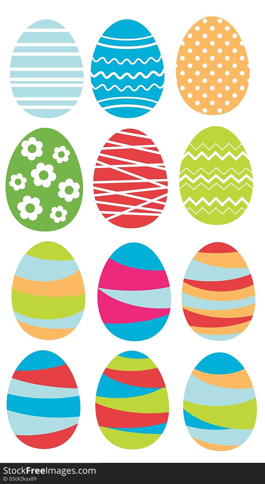 Set of easter eggs