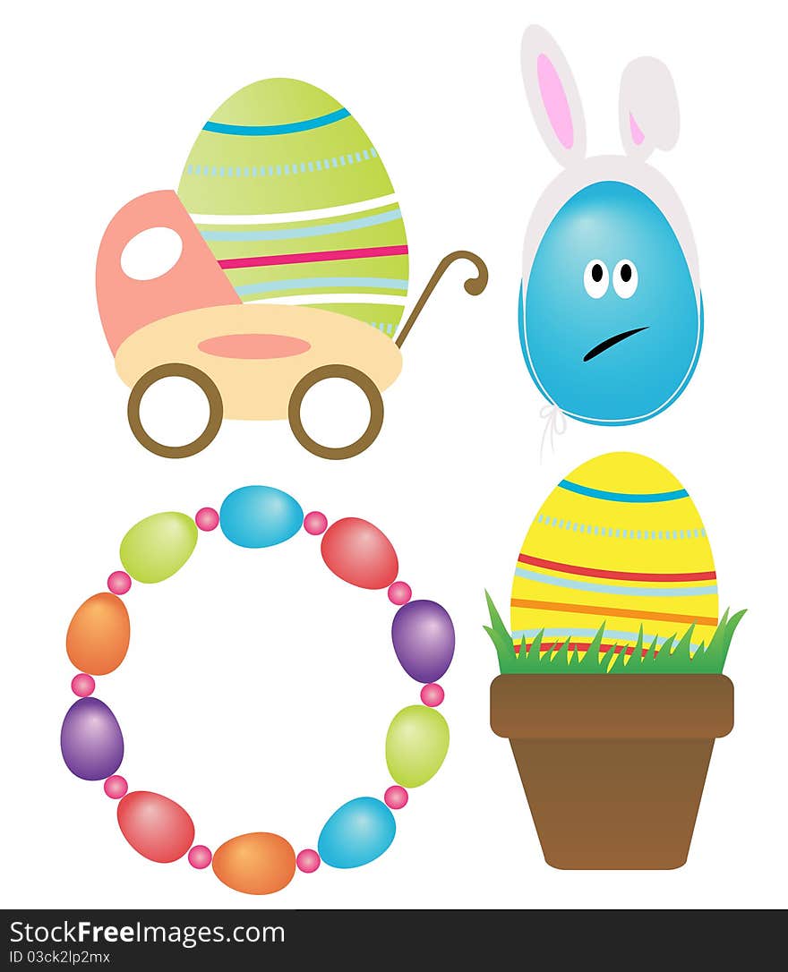 Cute easter elements