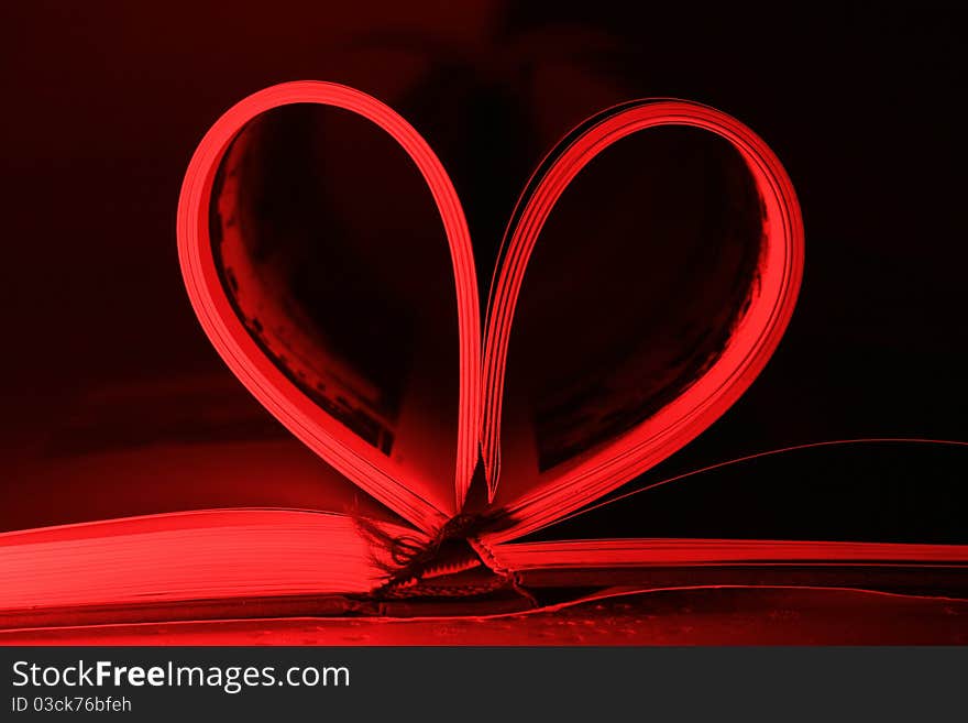 Red heart paper on black background. Red heart paper on black background