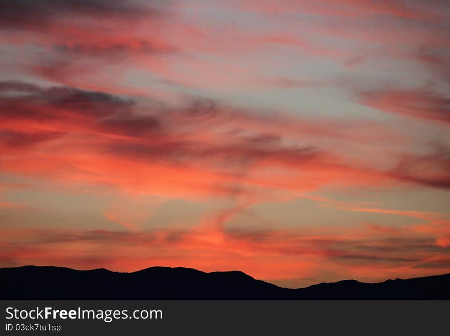 Sunset orange and red and orange