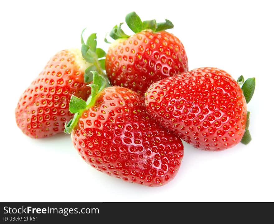 Ripe strawberry isolated on a white background