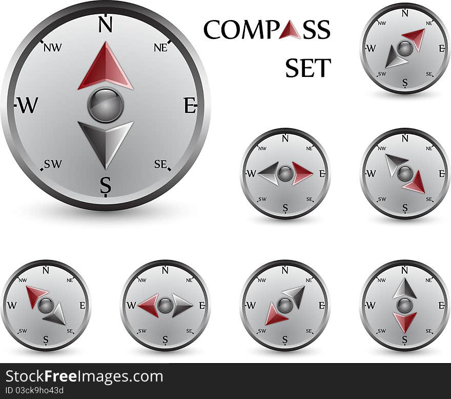 Series of directional equipment for travel. Series of directional equipment for travel