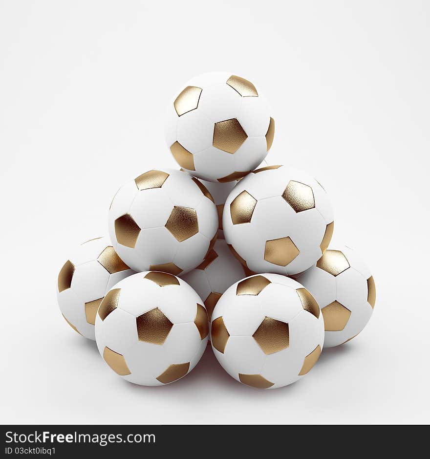 Golden soccer balls