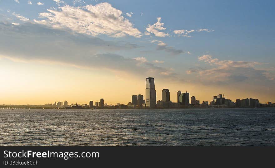 Jersey City Panorama During Sunset