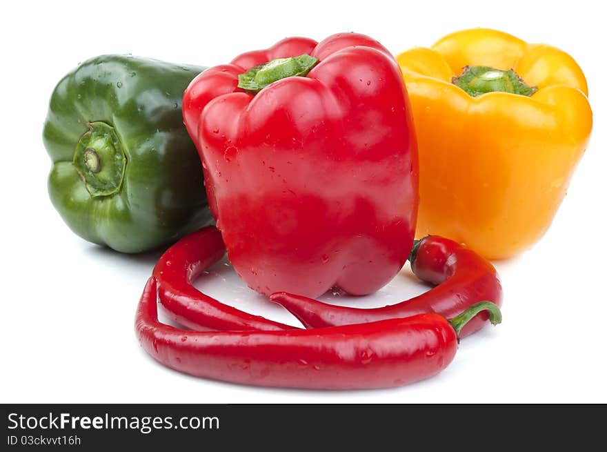 Bell peppers isolated on a white background