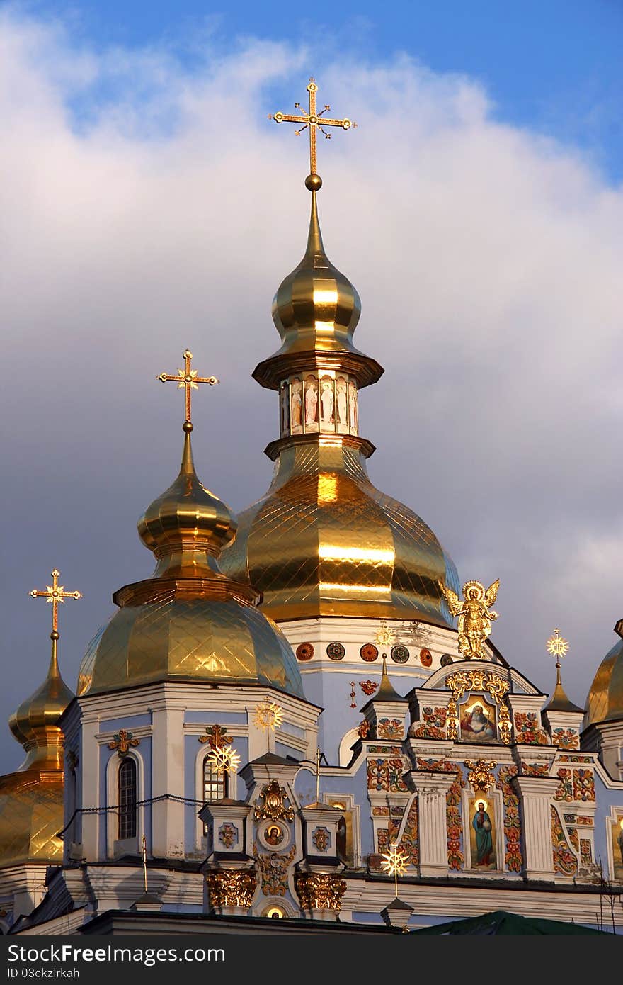 Domes of St. Michael's Monastery in the capital Kiev, Ukraine. Domes of St. Michael's Monastery in the capital Kiev, Ukraine