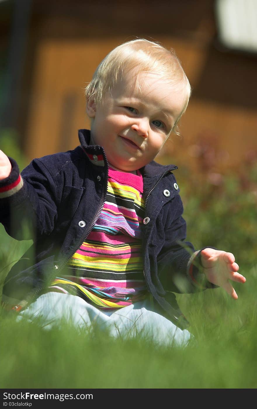 Baby On a grass