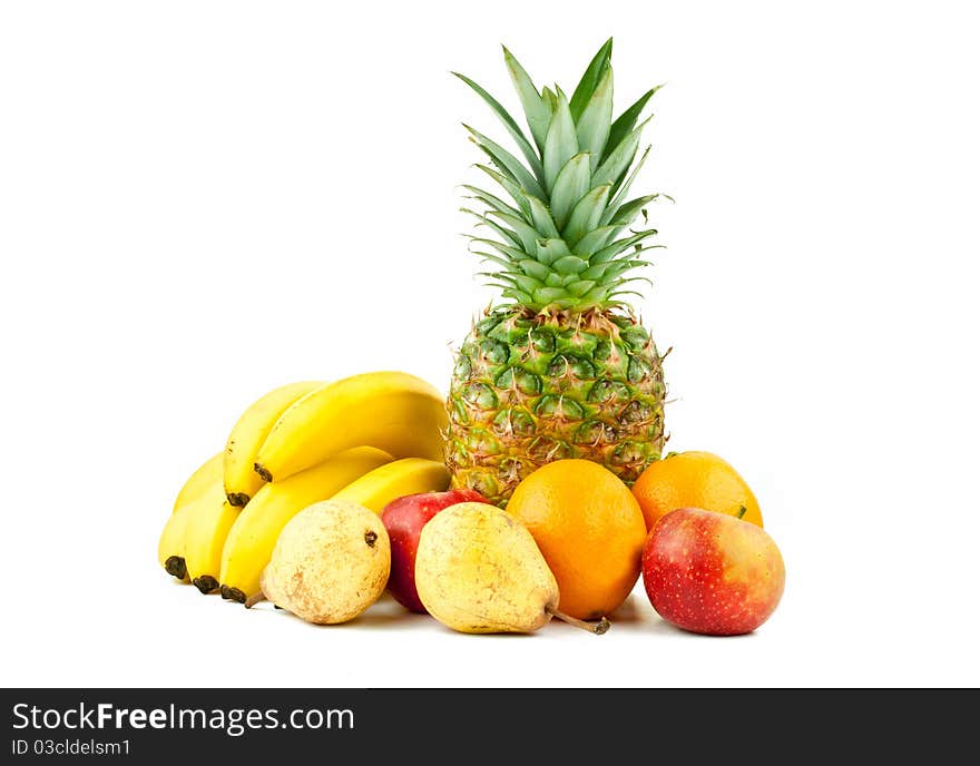 Beautiful composition of fruit on a white background. Beautiful composition of fruit on a white background.