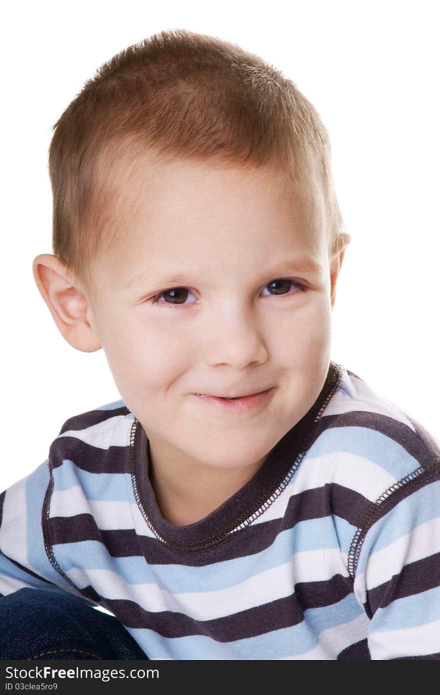 Portrait of cute smiling happy little boy isolated on white background. Portrait of cute smiling happy little boy isolated on white background