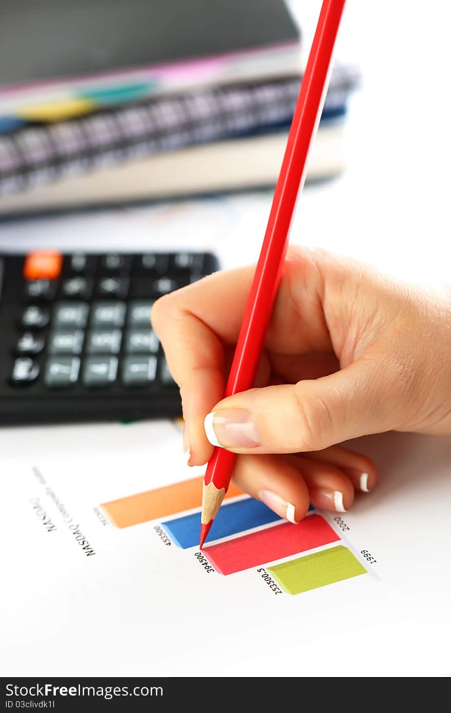 Financial charts and graphs on the table