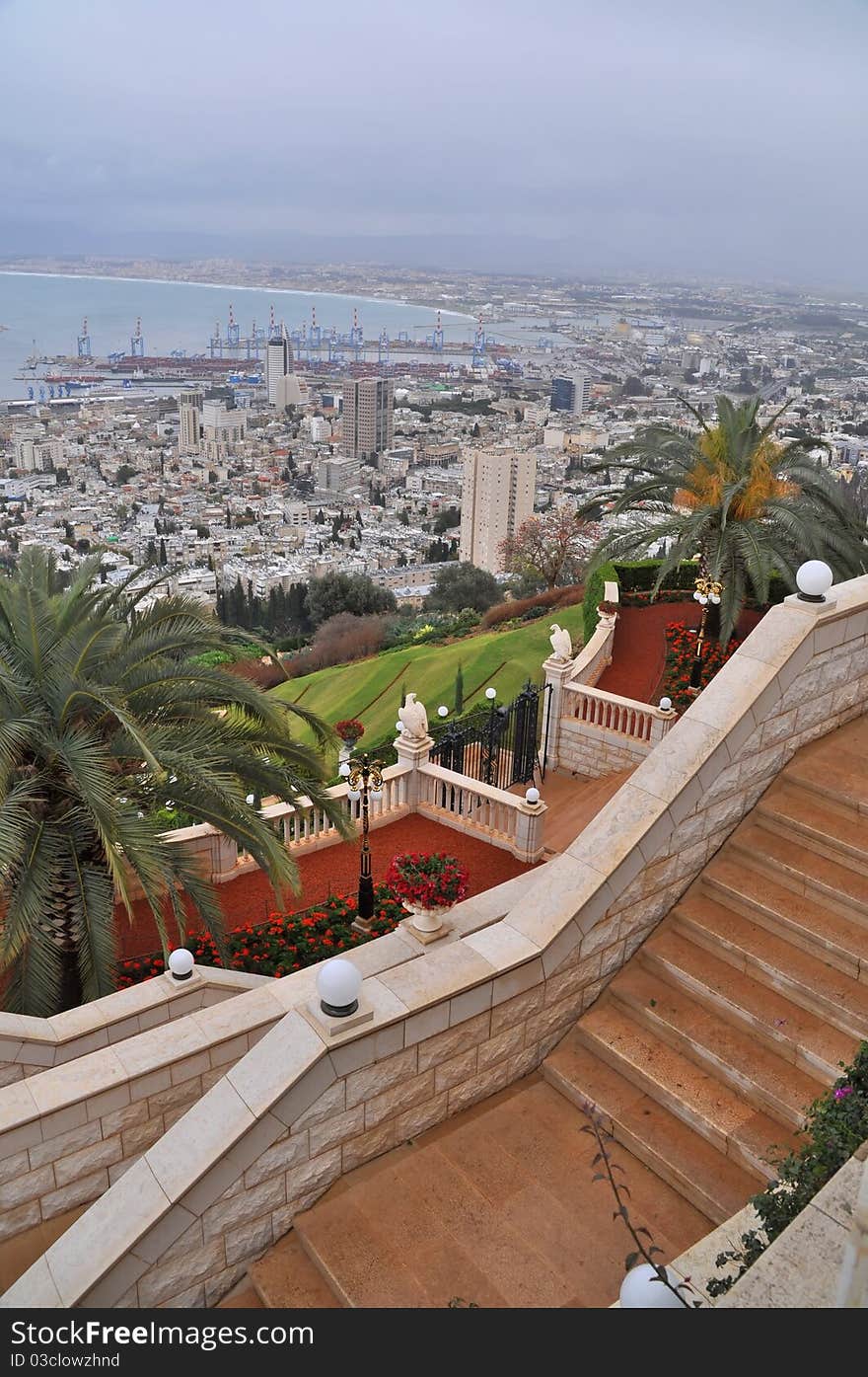 Bahai Gardens and view over Haifa