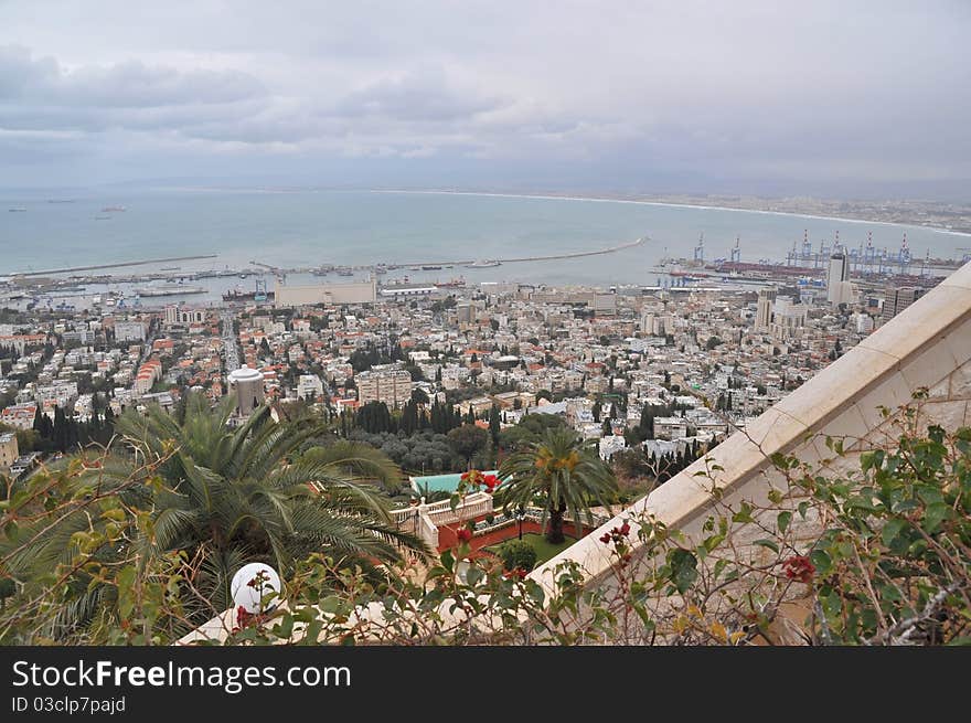 Bahai Gardens and view over Haifa