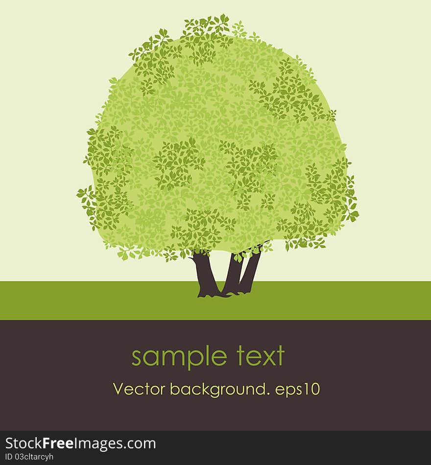 Card with stylized  tree