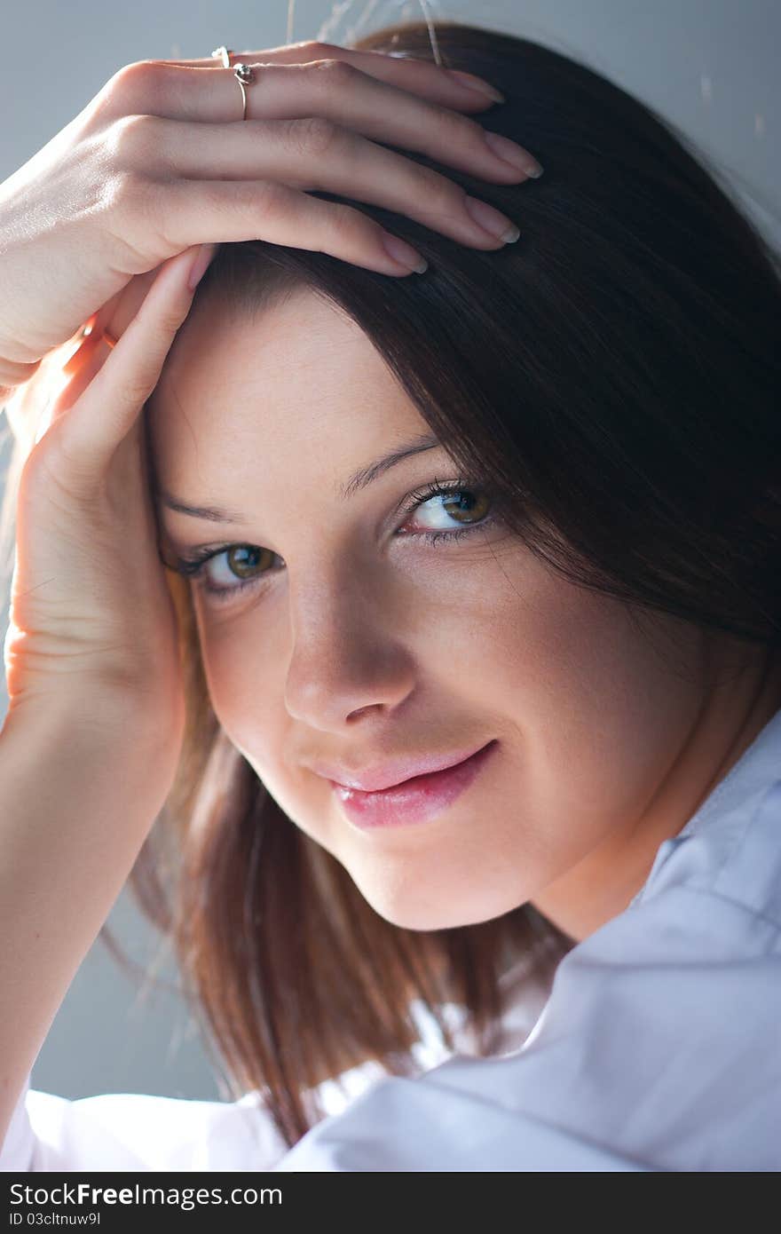 Portrait of a beautiful girl in soft focus