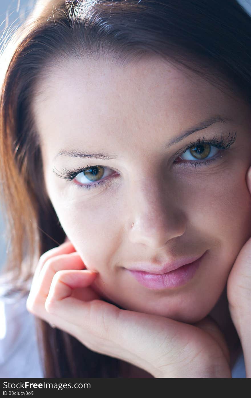 Portrait of a beautiful girl in soft focus