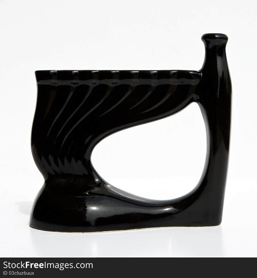 Black Ceramic Candlestick For Hanukkah