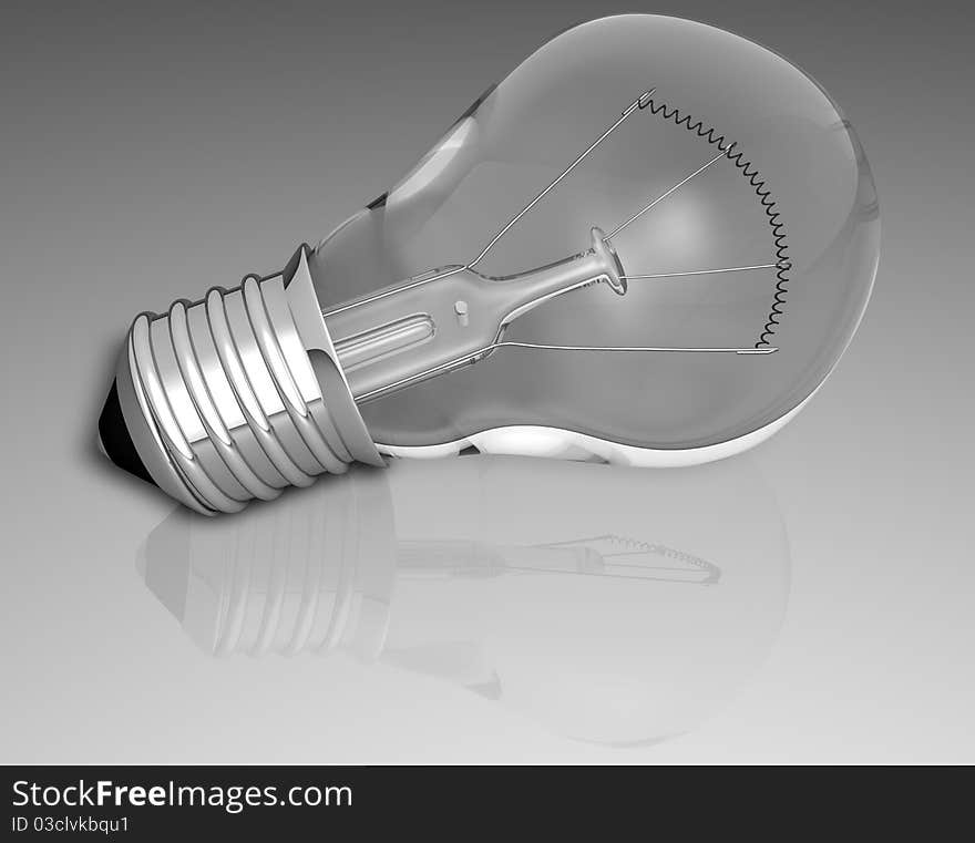 Picture of old light bulbs with reflection. Picture of old light bulbs with reflection