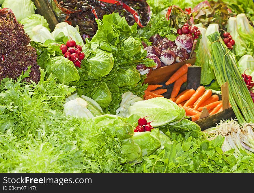 Vegetables at a market stall