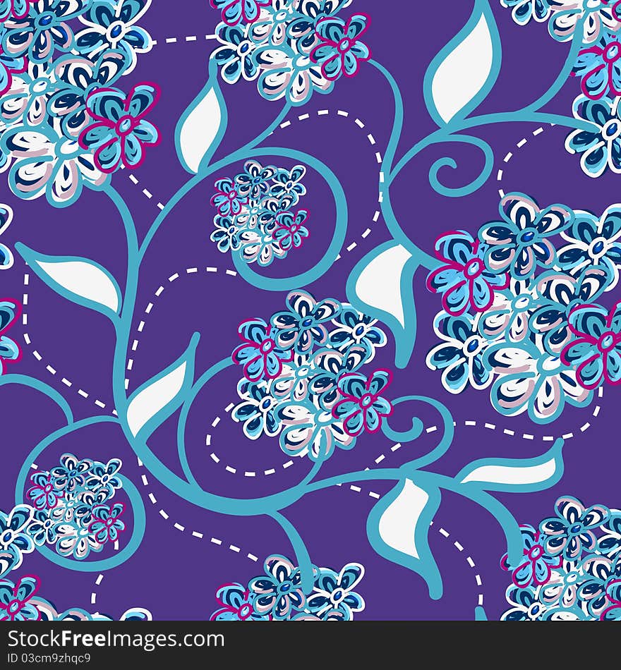 Lilac seamless texture with flowers. Lilac seamless texture with flowers