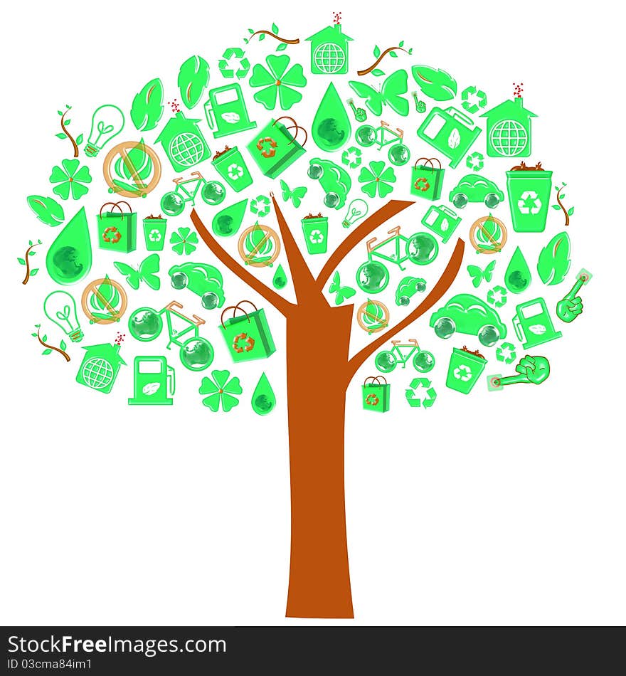 Abstract of green ecology tree