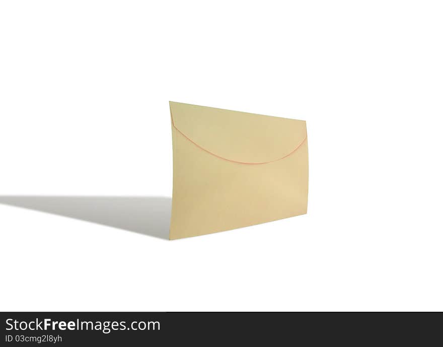 Brown envelope isolated on the white background