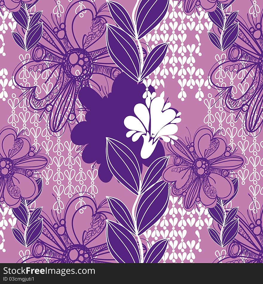 Beautiful violet floral seamless background. Beautiful violet floral seamless background