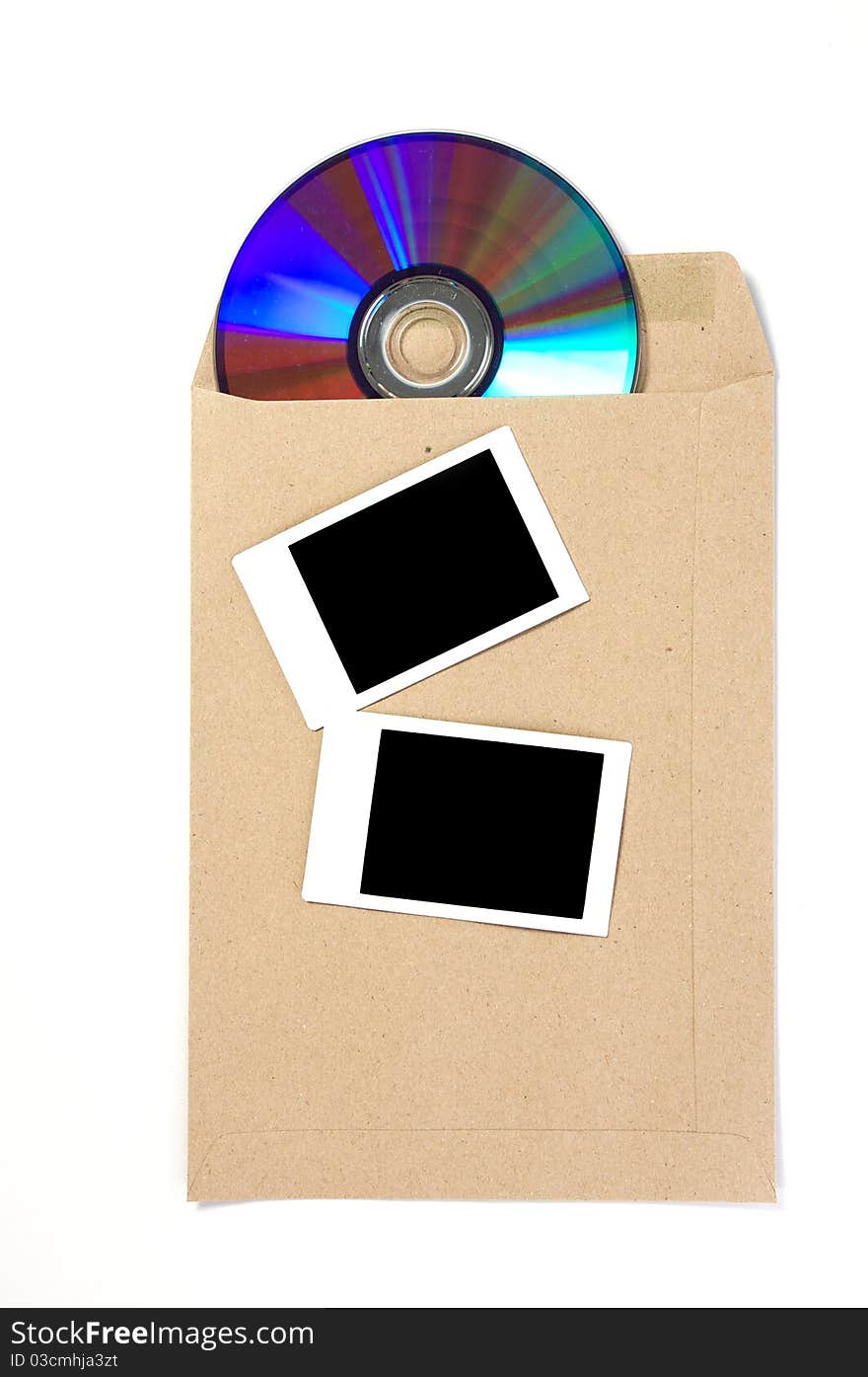 Brown Envelope document with cd-rom and Frame