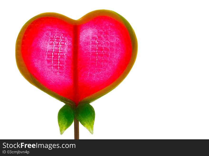 Colorful heart made from sticky sugar. Colorful heart made from sticky sugar