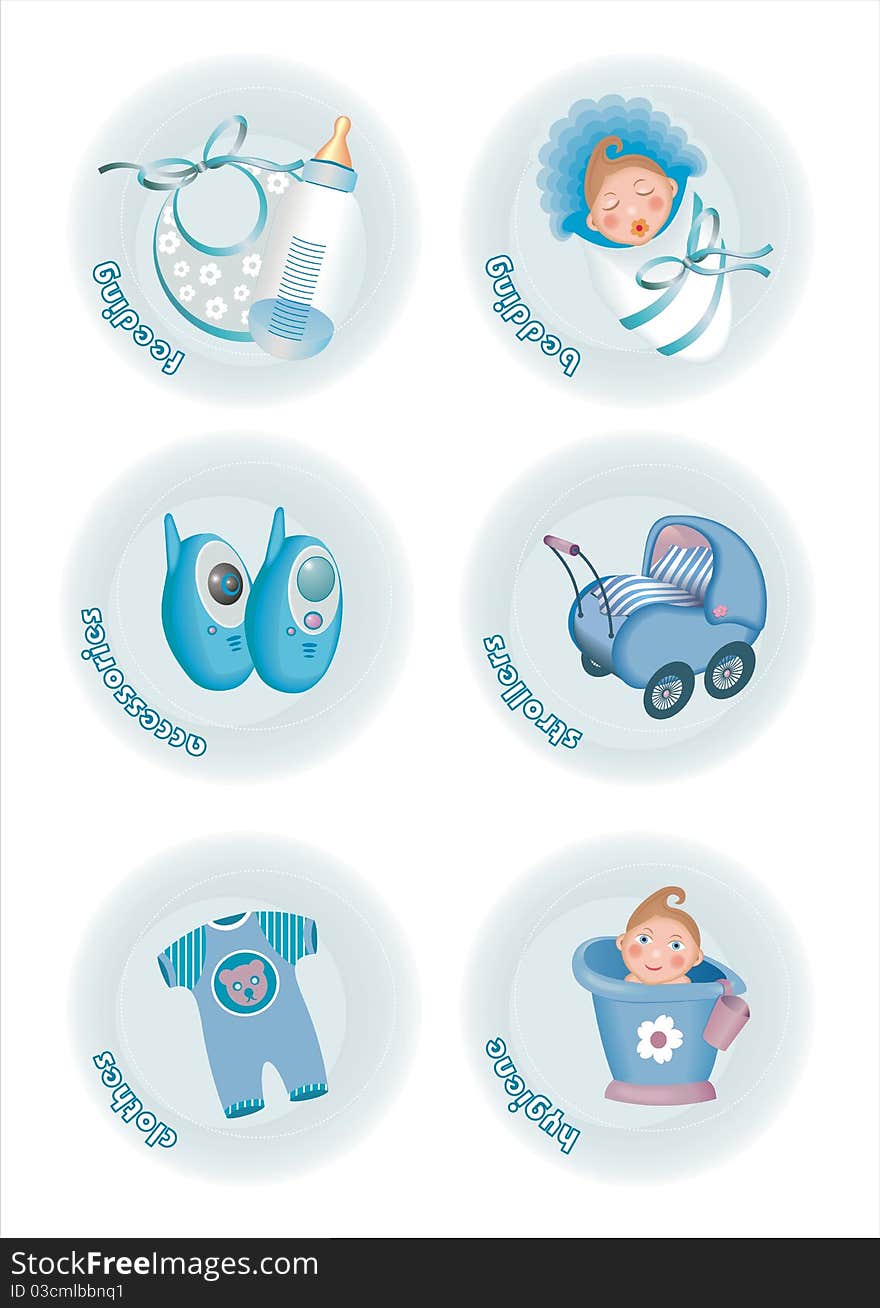 Illustration of different baby icons