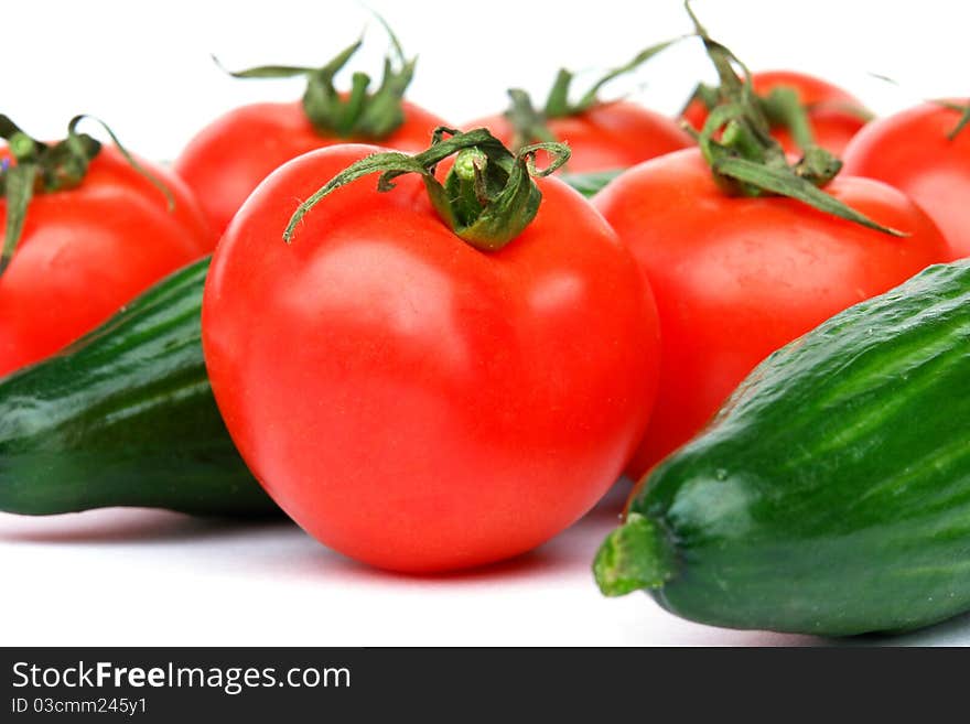 Tomatoes and cucumbers