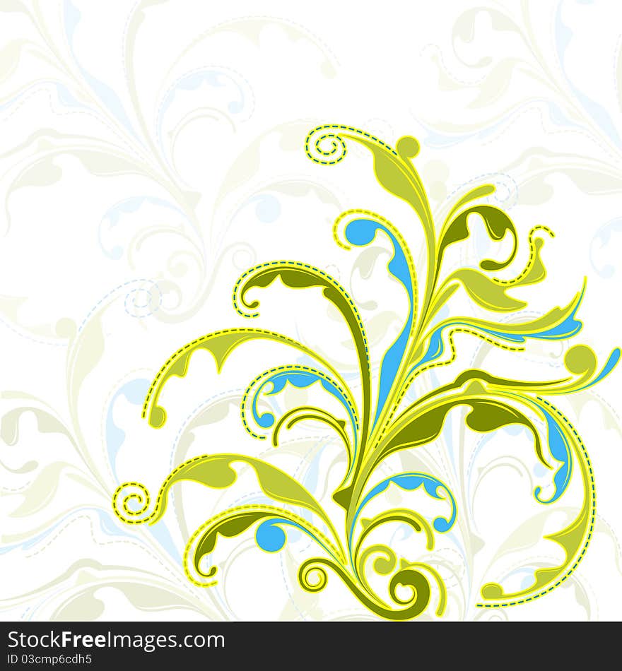 Illustration of elegant floral pattern on abstract background. Illustration of elegant floral pattern on abstract background