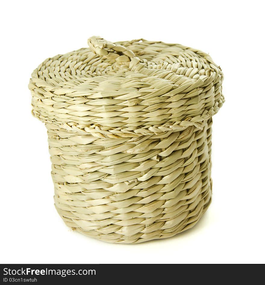 Single seagrass basket isolated on a white background