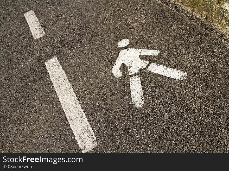 Think of the road with pedestrians