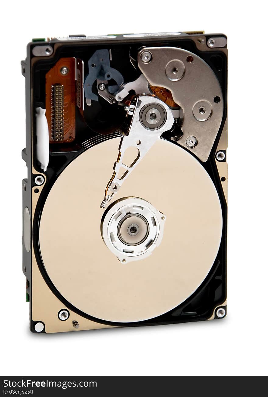 Inside of a modern hard disc drive. Inside of a modern hard disc drive