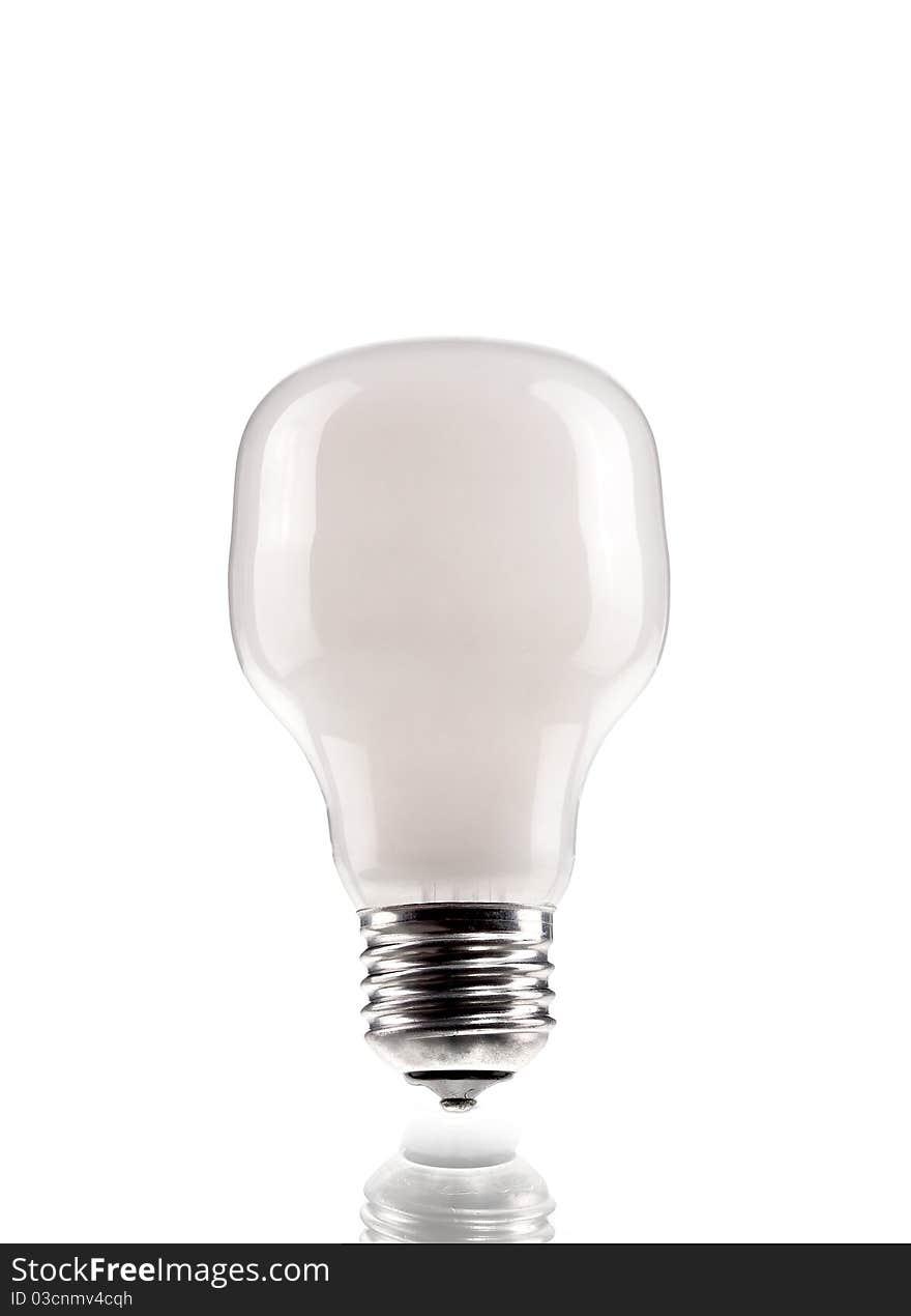 White light bulb on a white background, clipping path