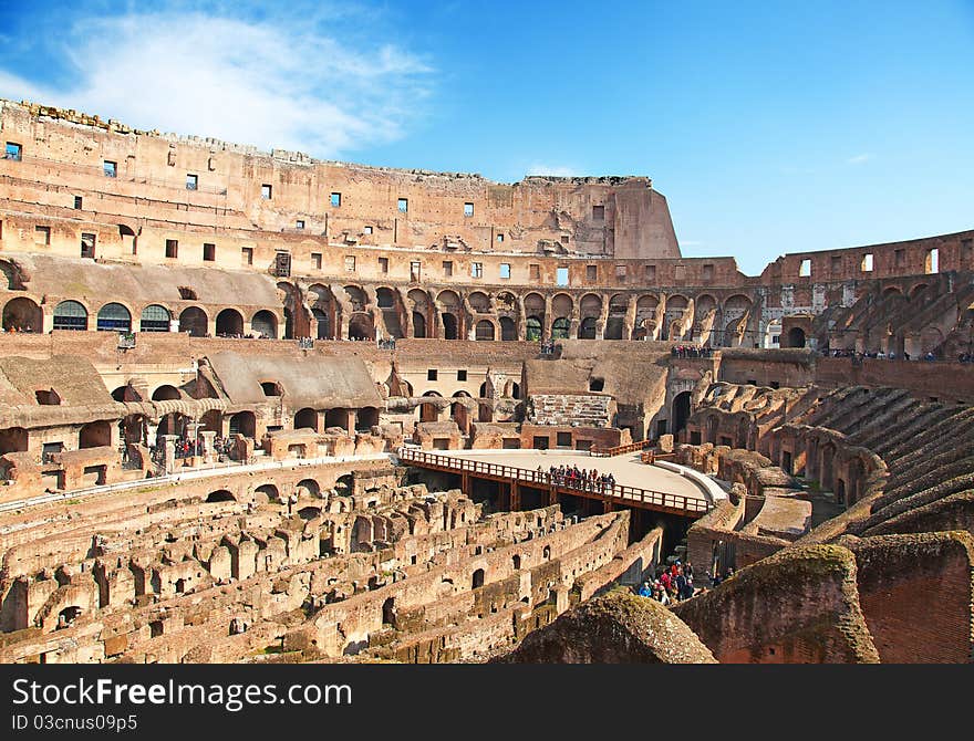 Ruins of the colloseum in Rome, Italy