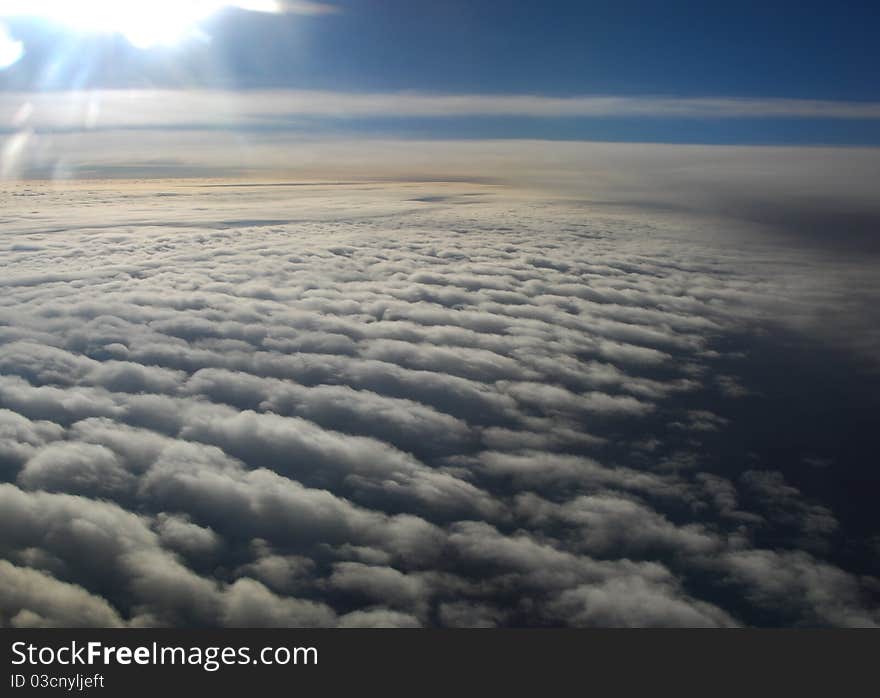 Cloud image taken from aircraft window. Cloud image taken from aircraft window