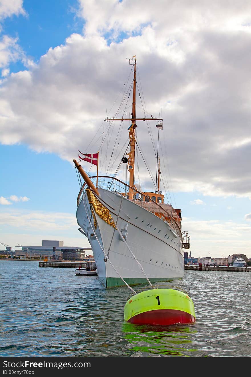 Danish Royal yacht in the Copenhagen harbor