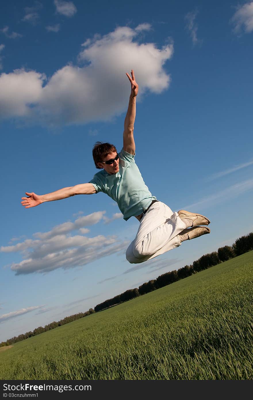 Young Man Jumping