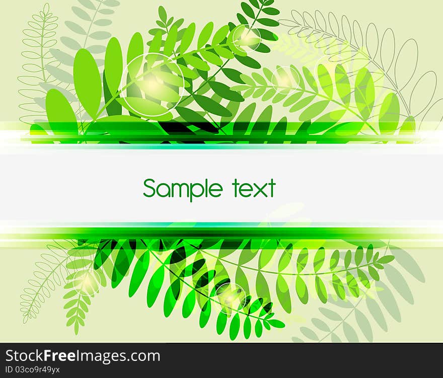 Green Vector seamless background with fern leafs. Green Vector seamless background with fern leafs