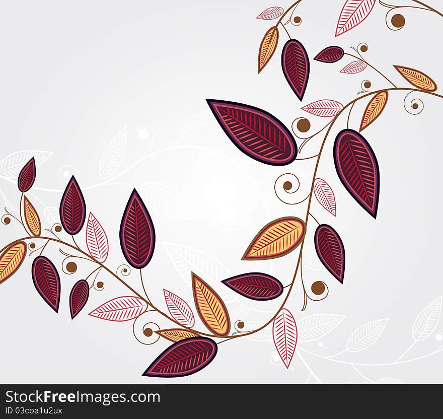 Abstract illustration with elegance branch with leafs. Abstract illustration with elegance branch with leafs