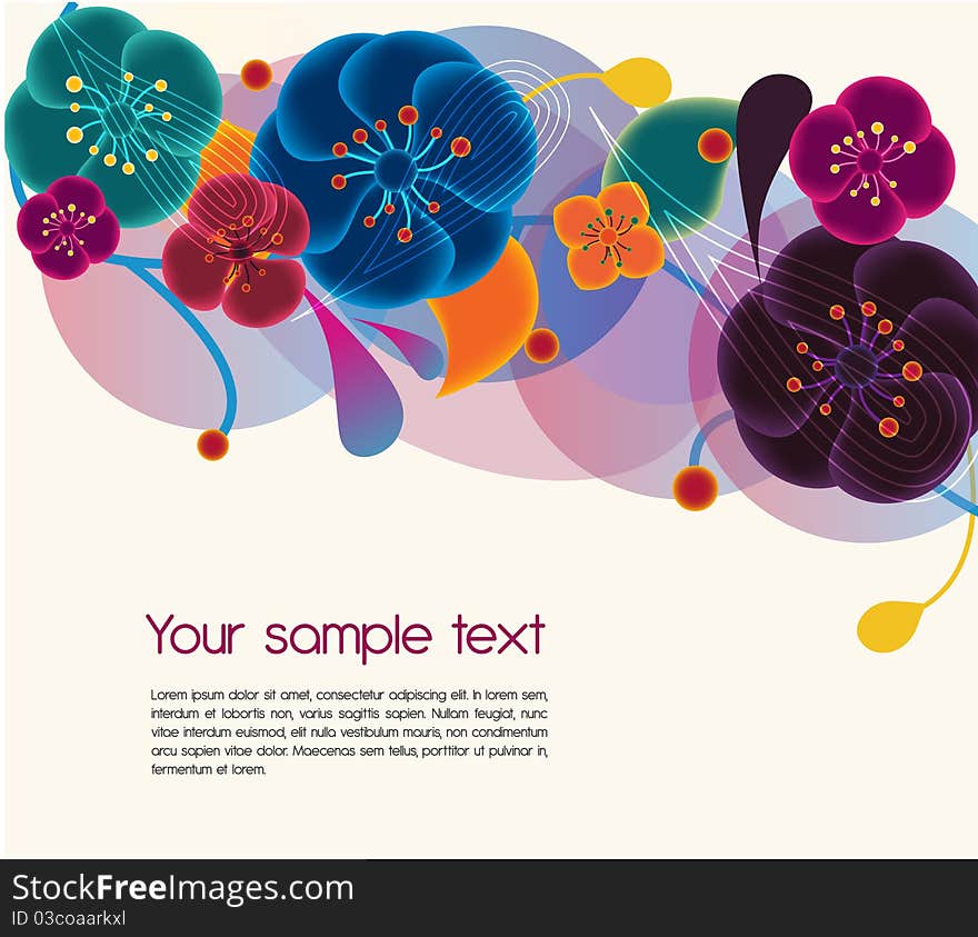 Floral background with multicolor flowers. Floral background with multicolor flowers