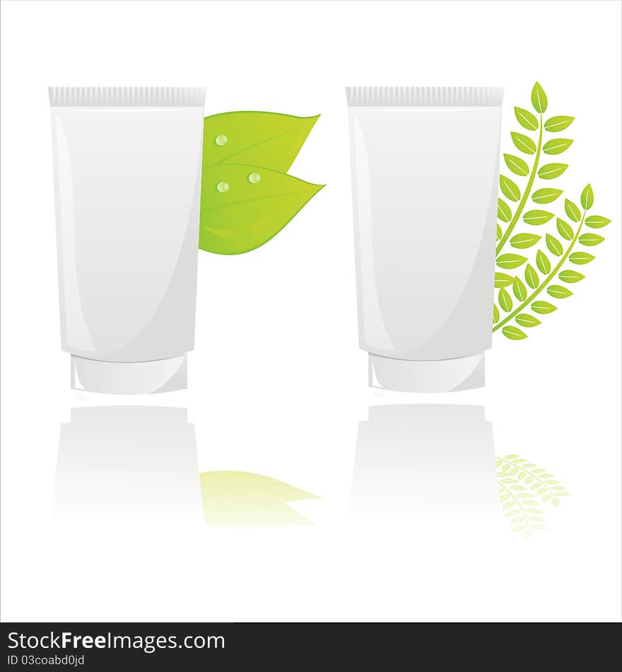 Natural creams with leaves