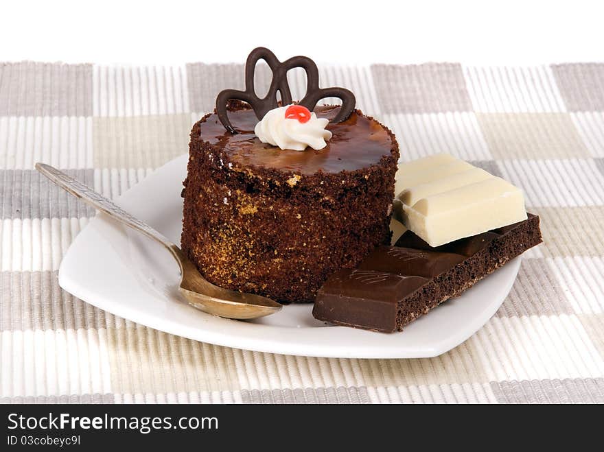 Cake with chocolate