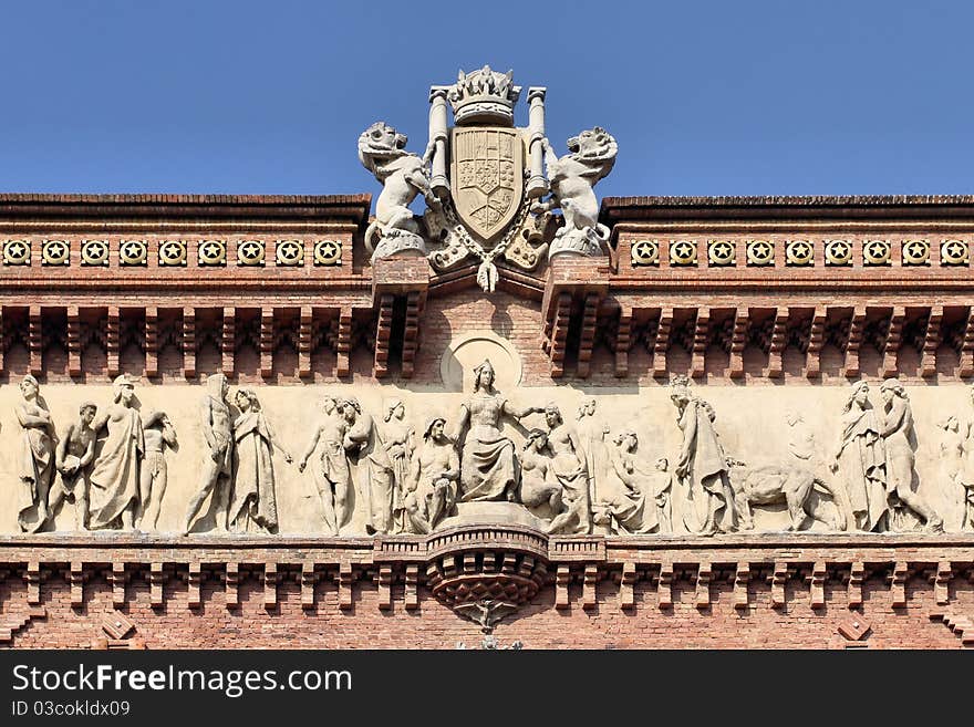 Detail from the Arc de Triompf in Barcelona, Spain. Detail from the Arc de Triompf in Barcelona, Spain