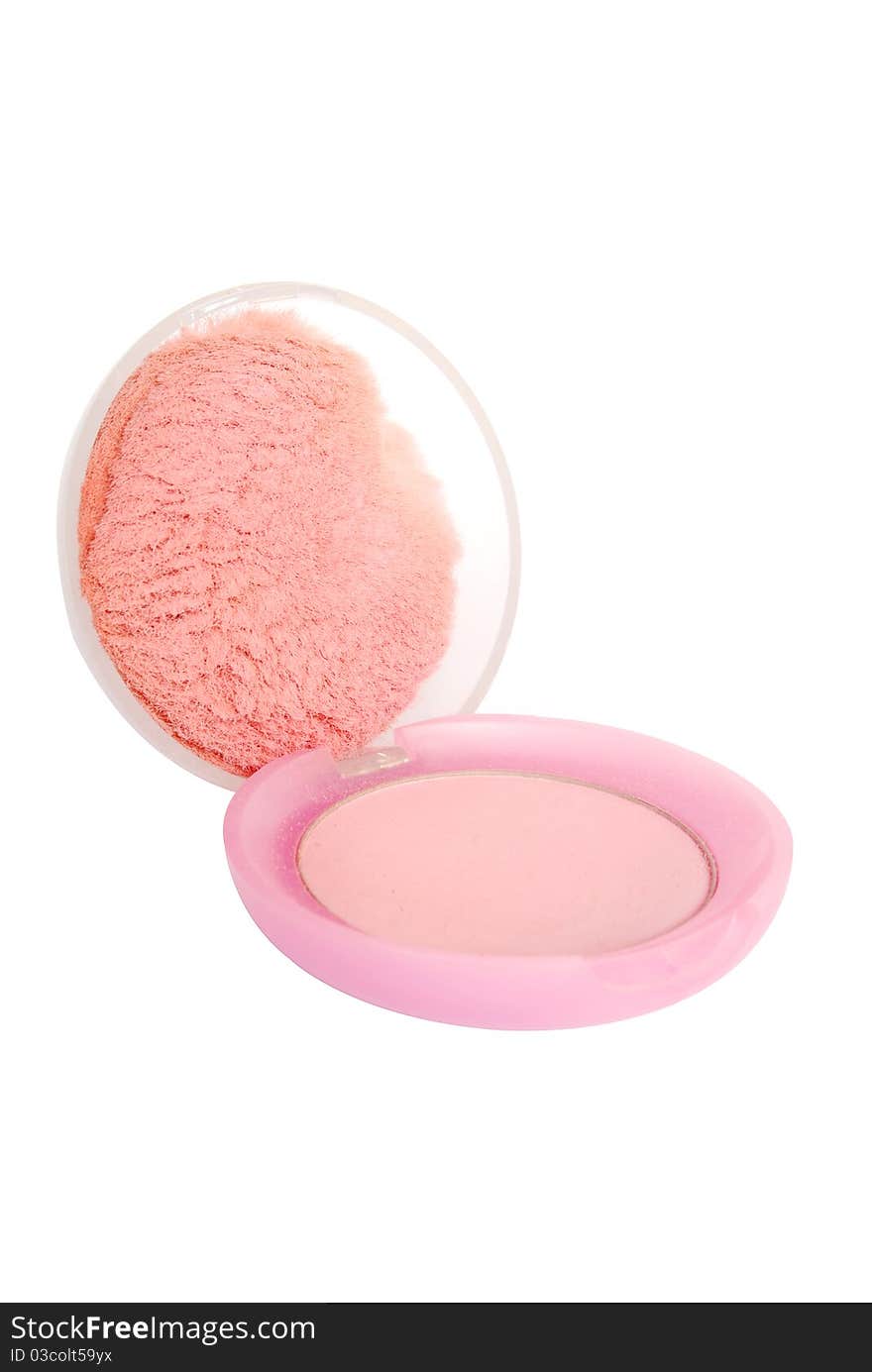 Compact cosmetic pink color powder