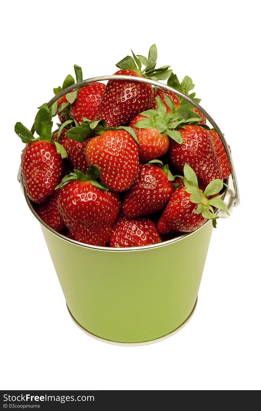 Pail Full of Fresh Strawberries